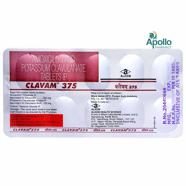CLAVAM 375MG TAB TAB