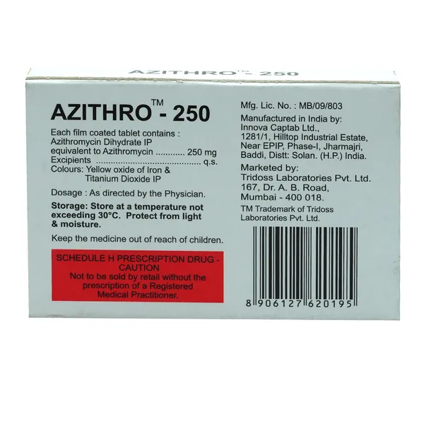 AZITHRO 250 TAB 1*6